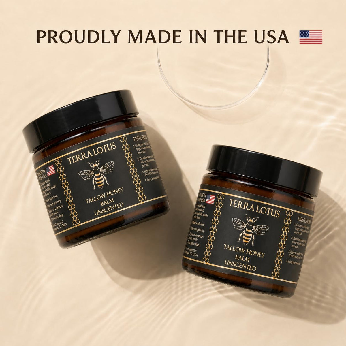 Terra Lotus balm spread on hand showing smooth texture