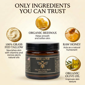Terra Lotus Organic Beef Tallow Balm 2 Oz Lavender side view