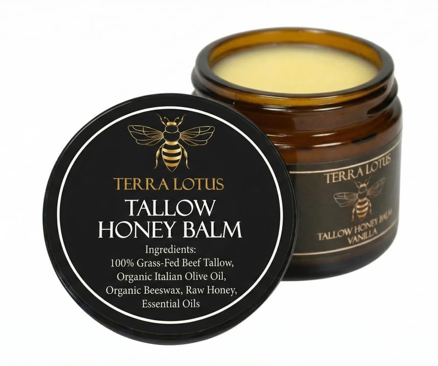 Terra Lotus Organic Beef Tallow Balm 2 Oz Vanilla front view