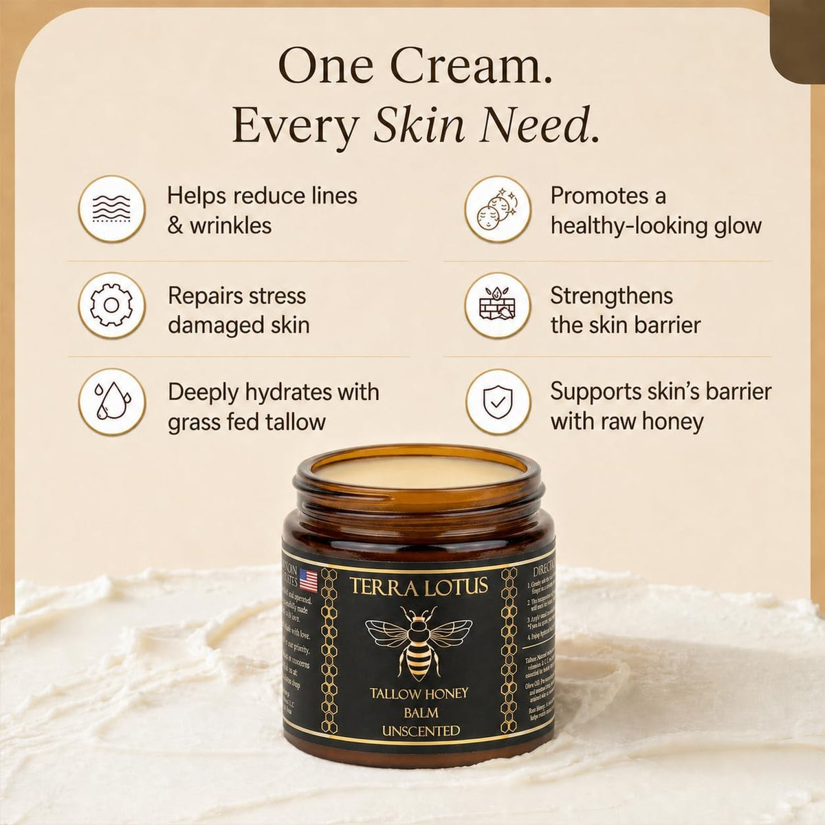 Terra Lotus Organic Beef Tallow Balm in natural setting