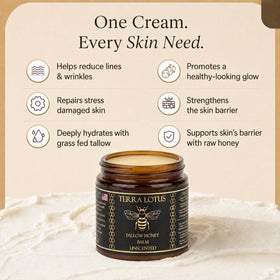 Terra Lotus Organic Beef Tallow Balm in natural setting