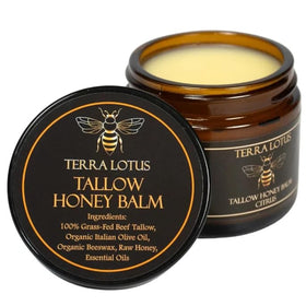 Terra Lotus Organic Grass-Fed Beef Tallow Balm front view with citrus scent