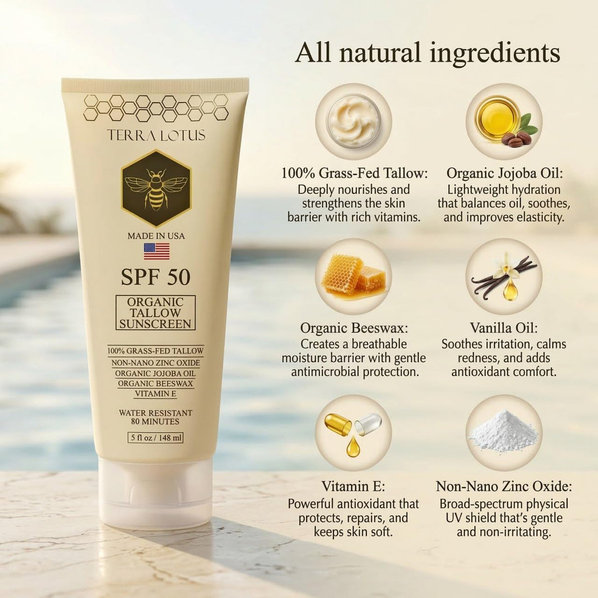 Terra Lotus sunscreen with nature background