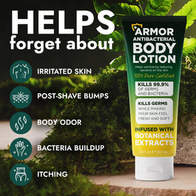 Terramed Antibacterial Body Lotion 150g side view with pump