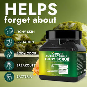 Terramed Antibacterial Body Scrub jar with product label