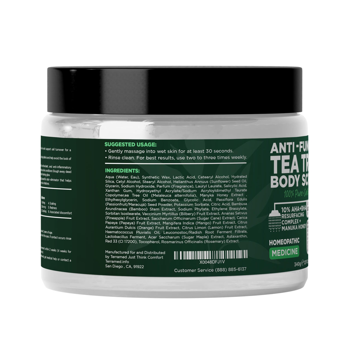 Terramed Antifungal Body Scrub with fresh botanicals