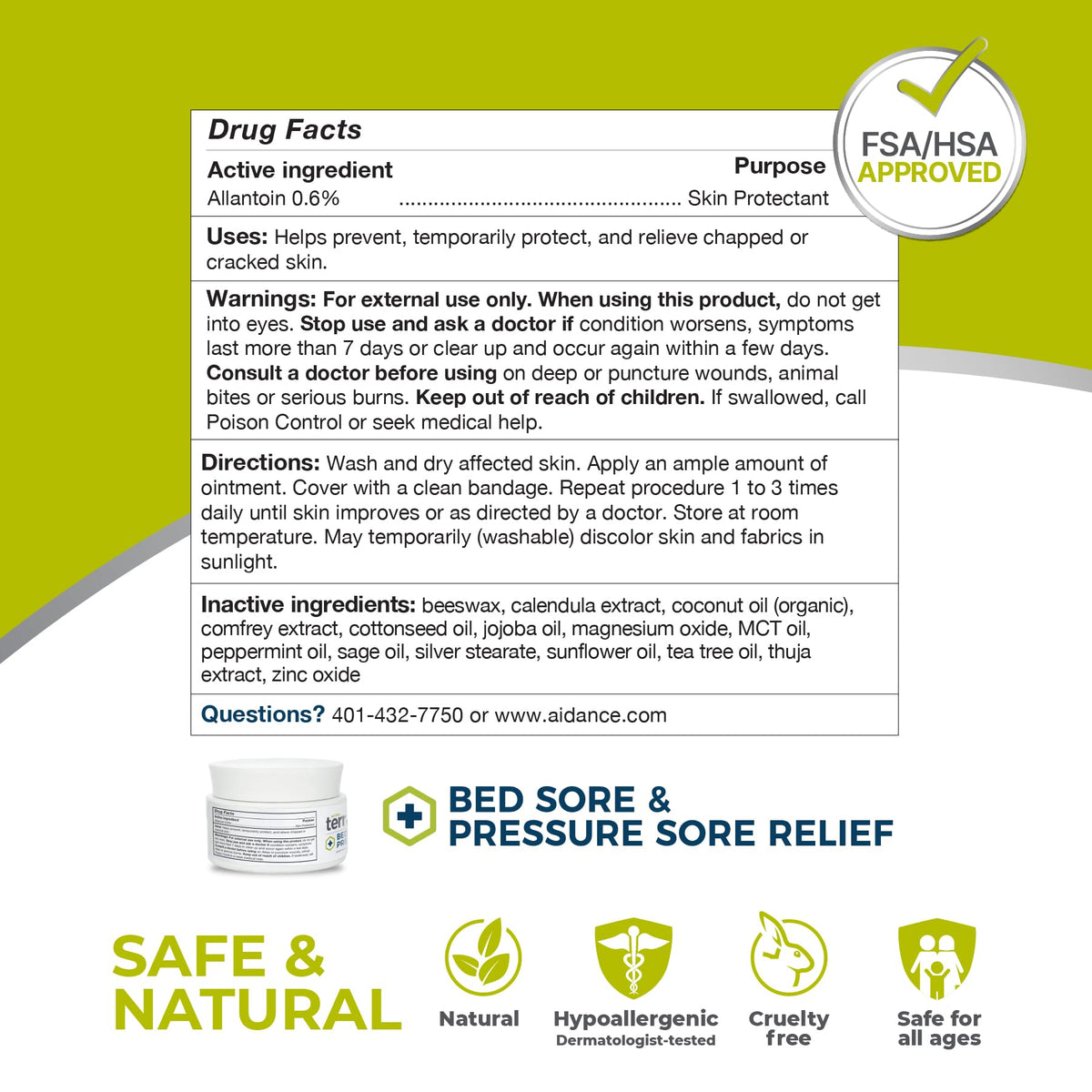 terrasil Bed Sores Cream ingredients list
