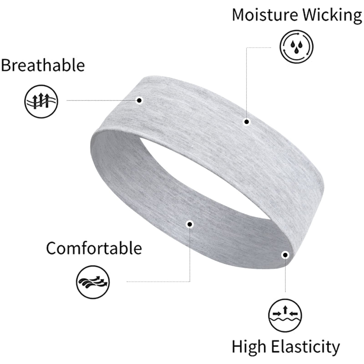 TERSE black headband in use during a yoga session