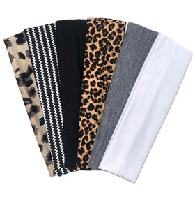 TERSE Cheetah Headband front view with leopard print