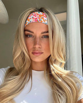 TERSE floral print headband in white and floral design