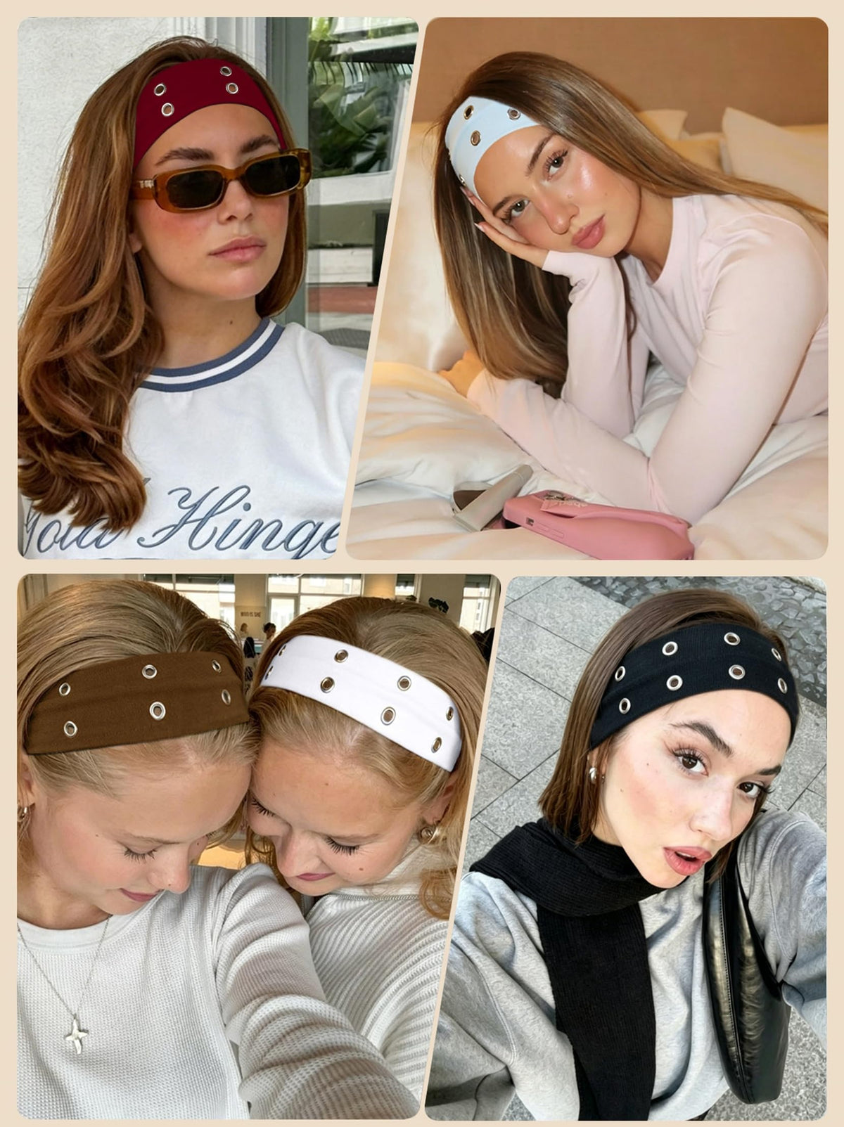 TERSE Grommet Headbands showcasing different styles
