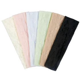 TERSE Lace Headbands 6PCS in assorted colours including black, pink, and blue