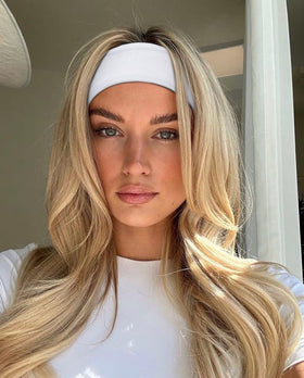 TERSE Leopard Headband in use during yoga session
