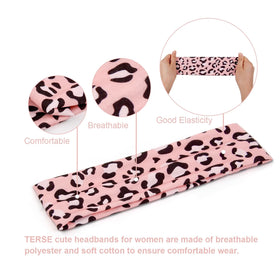TERSE Leopard Headband on model showcasing retro style
