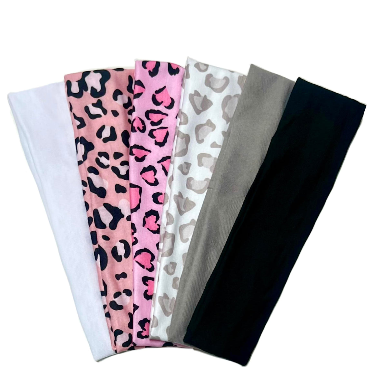 TERSE Leopard Headbands 6PCS assorted styles with cheetah print