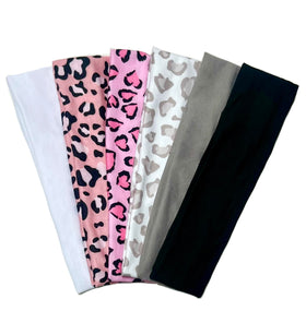 TERSE Leopard Headbands 6PCS assorted styles with cheetah print