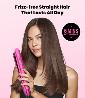 Terviiix Hair Straightener and Curler 2 in 1 Hot Pink side view