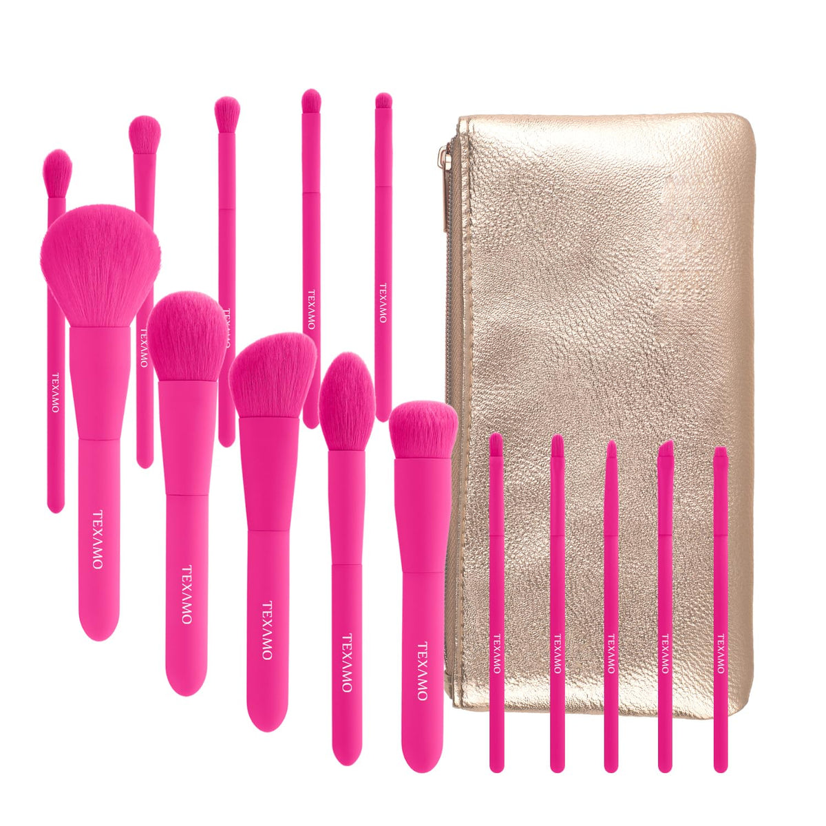 TEXAMO makeup brush set with a variety of brush types