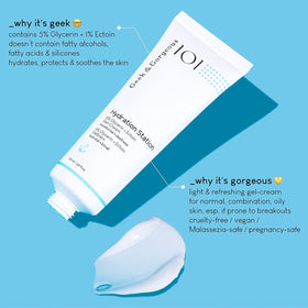 Texture of Geek & Gorgeous Hydration Station Gel Cream on hand