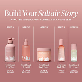 Texture of Saltair Nourishing Body Oil Coral Coast on skin