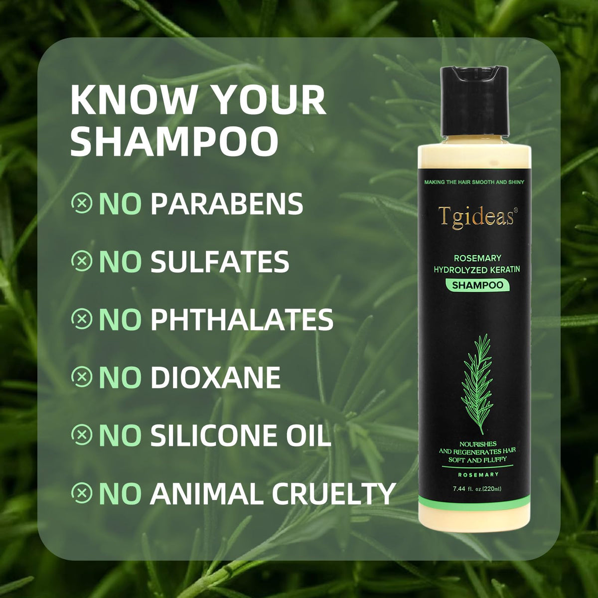 Tgideas Rosemary Biotin Shampoo texture on hand