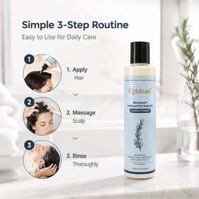 Tgideas Rosemary Keratin Conditioner alongside hair styling tools