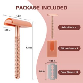 TGS Rose Gold Single Blade Razor with packaging