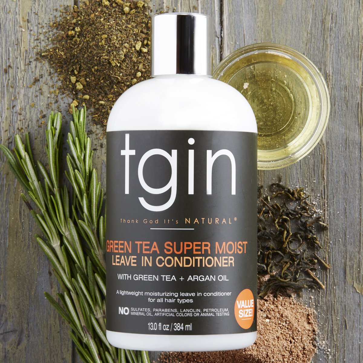 Thank God It's Natural Green Tea Leave In Conditioner packaging