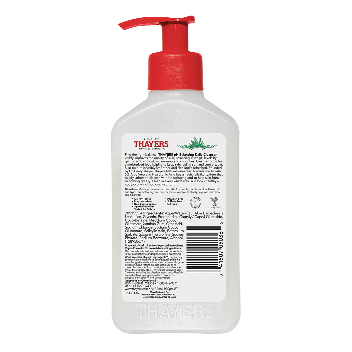 THAYERS Daily Cleanser packaging with Aloe Vera plant