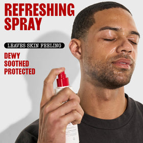 THAYERS Milky Mist being sprayed on a model's face