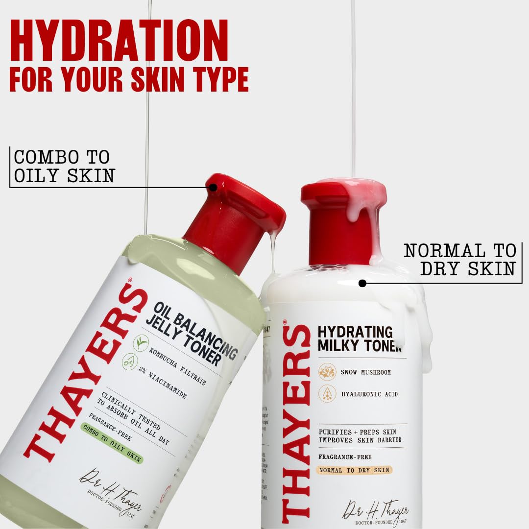 THAYERS Oil Balancing Jelly Toner with green plants in the background
