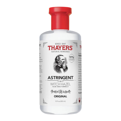 THAYERS Original Witch Hazel Astringent with Aloe Vera 12 oz bottle front view