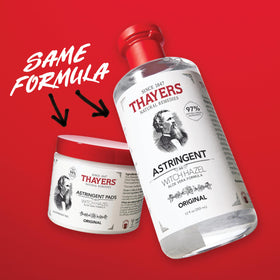 THAYERS Original Witch Hazel Astringent with Aloe Vera in a bathroom setting