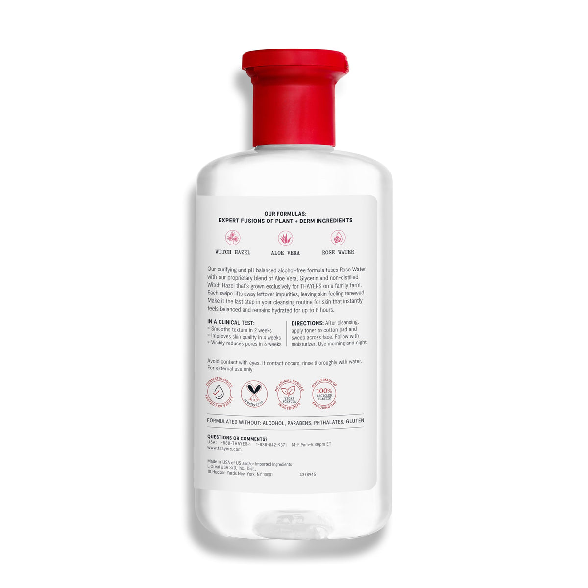 THAYERS Rose Petal Toner bottle with rose petals background