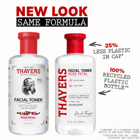 THAYERS Rose Petal Toner with a floral arrangement