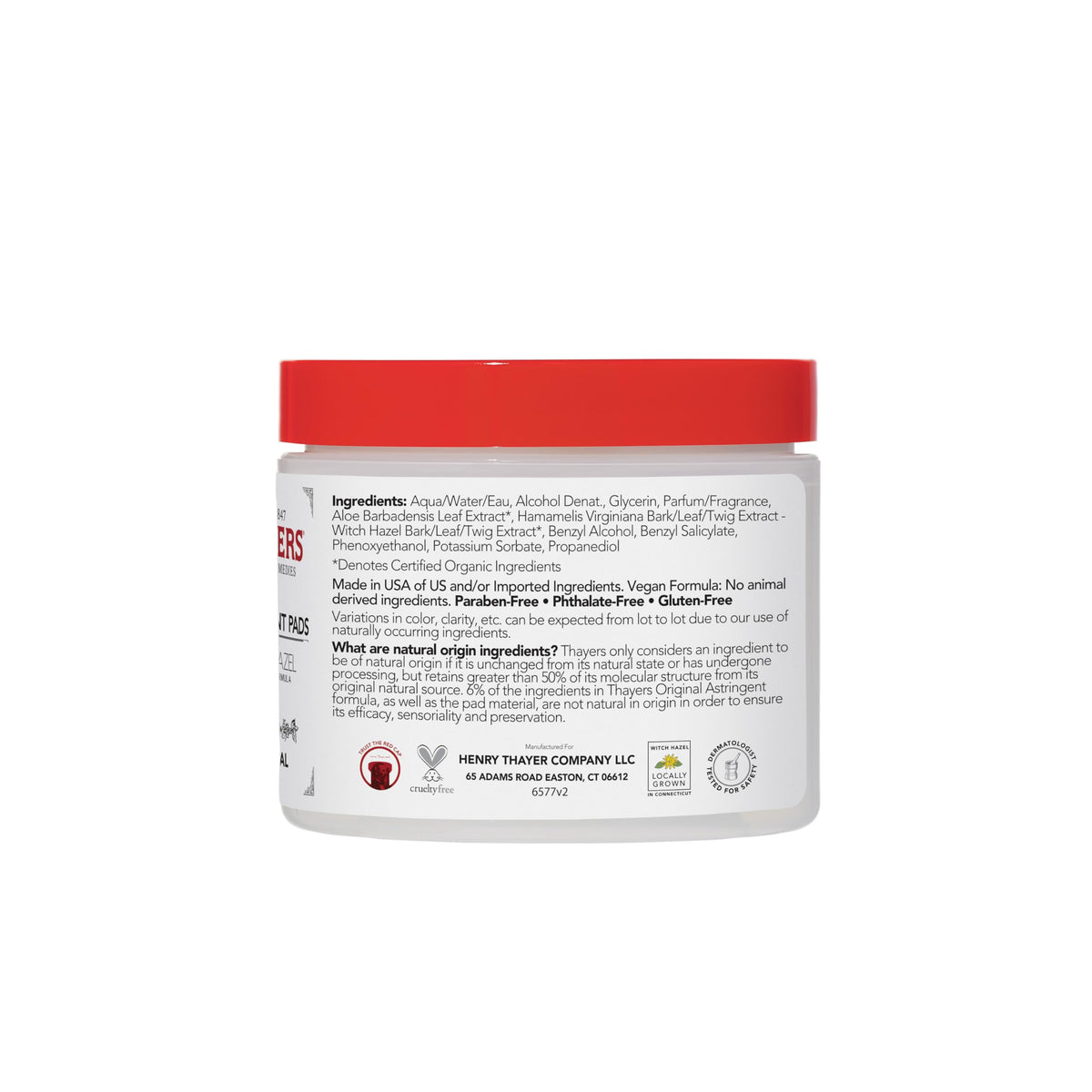 THAYERS Witch Hazel Astringent Pads with Aloe Vera in use