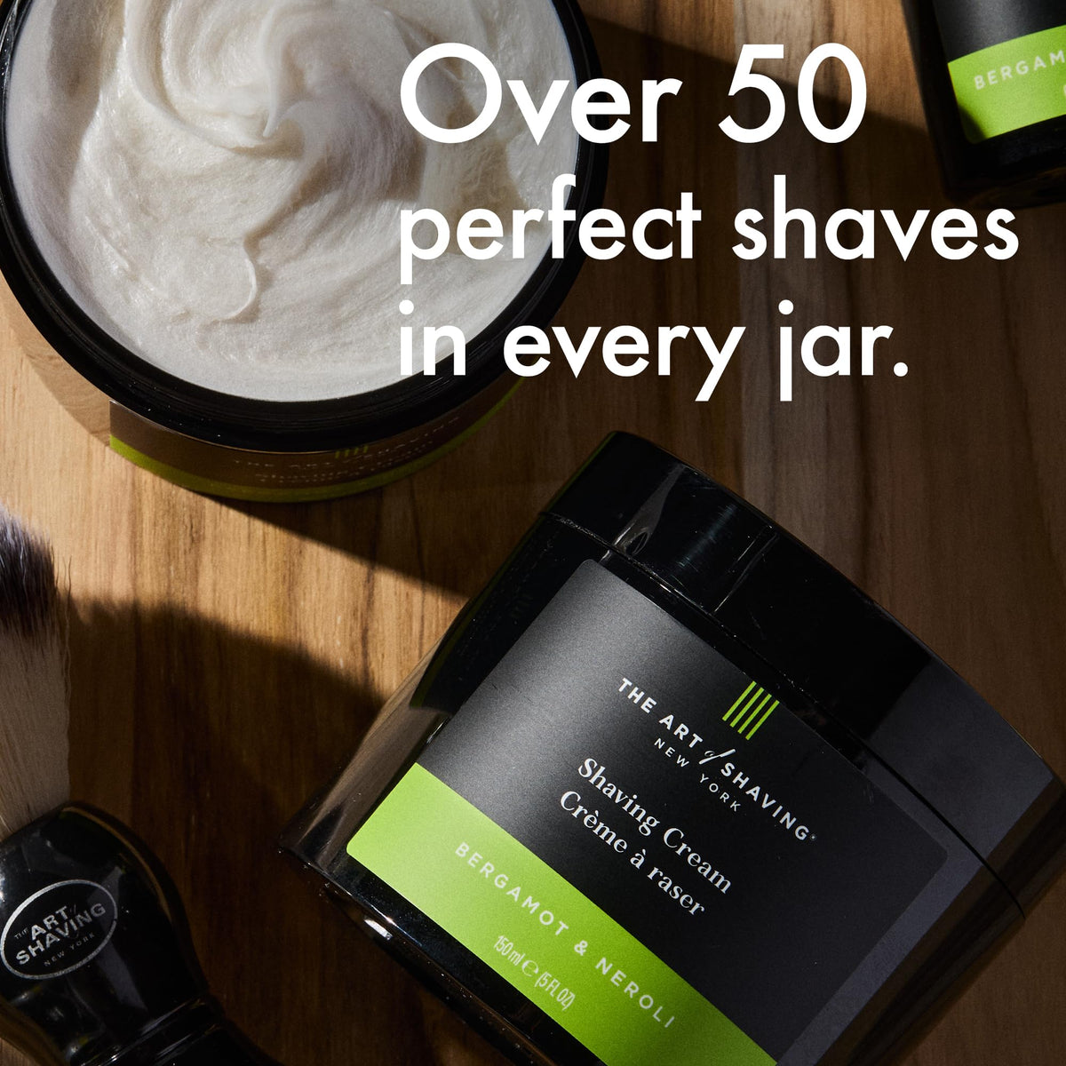 The Art of Shaving Bergamot & Neroli Shaving Cream with shaving brush
