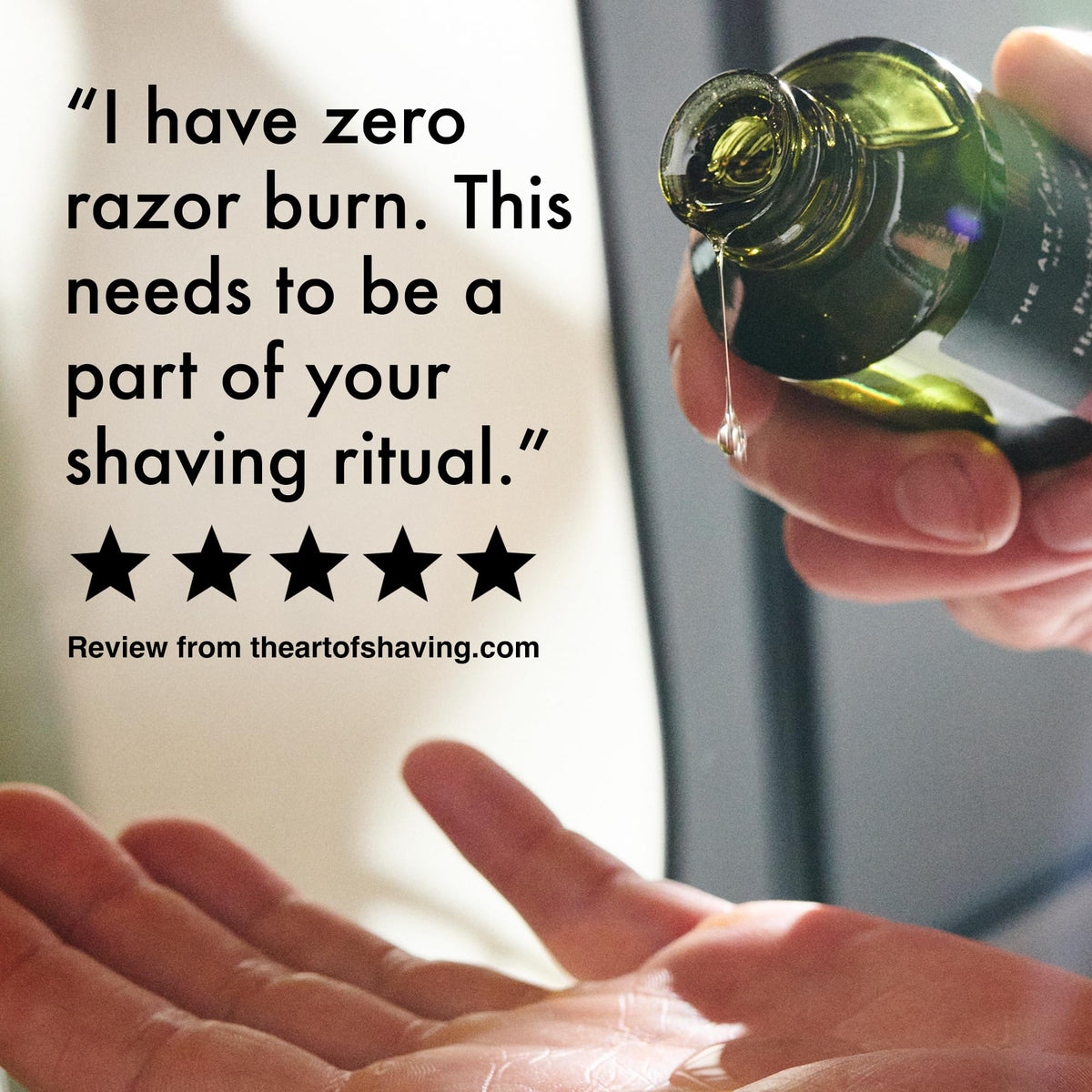 The Art of Shaving Pre-Shave Beard Oil application on beard