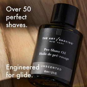 The Art of Shaving Pre-Shave Oil on a grooming table
