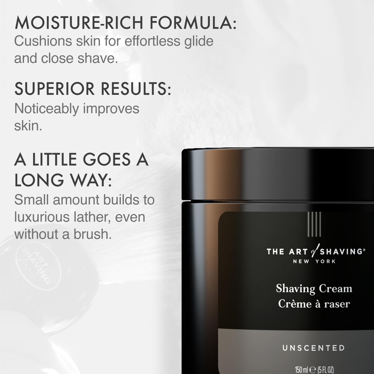 The Art of Shaving Unscented Shaving Cream packaging and label