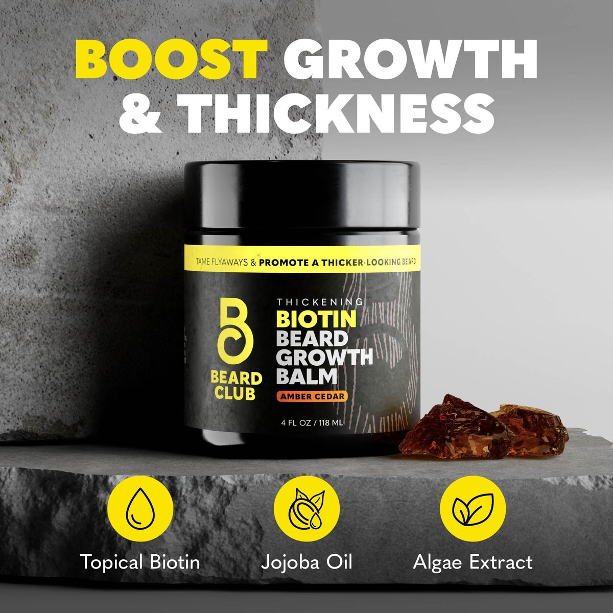 The Beard Club Biotin Beard Balm 4 oz packaging