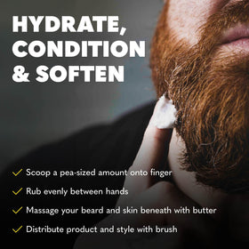 The Beard Club Biotin Beard Balm application on beard