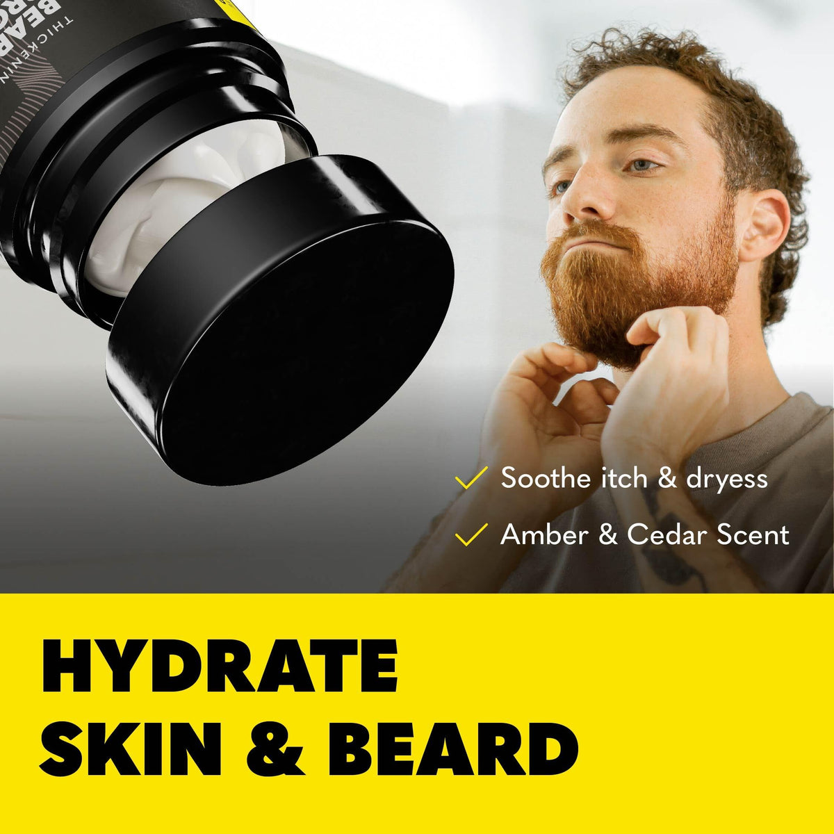 The Beard Club Biotin Beard Balm on a grooming table