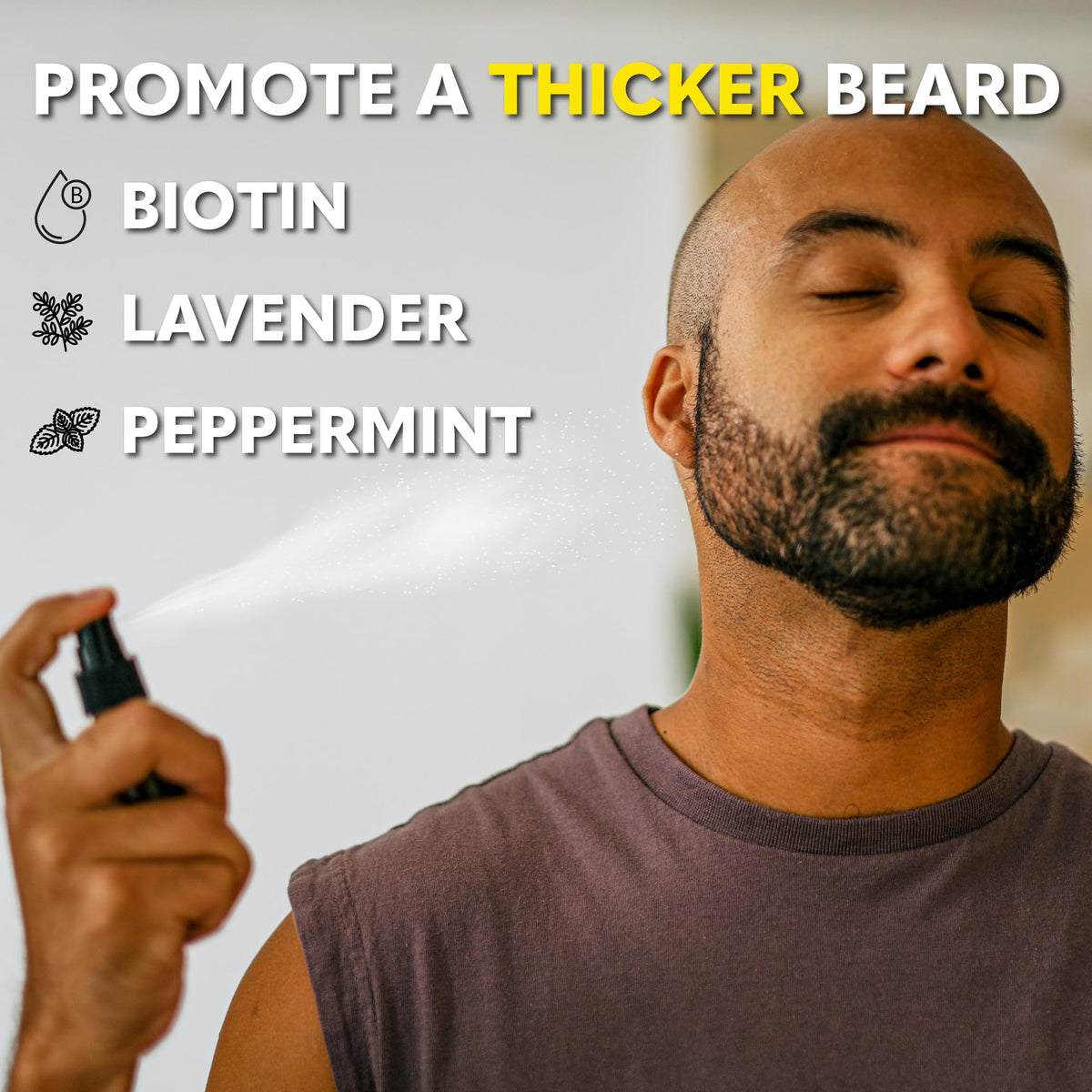 The Beard Club Biotin Beard Growth Oil Vitamin Spray side view