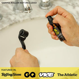 The Beard Club Derma Roller Cleansing Spray with grooming tools