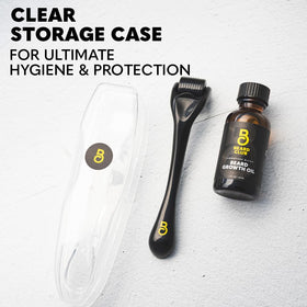 The Beard Club Derma Roller with a focus on titanium needles