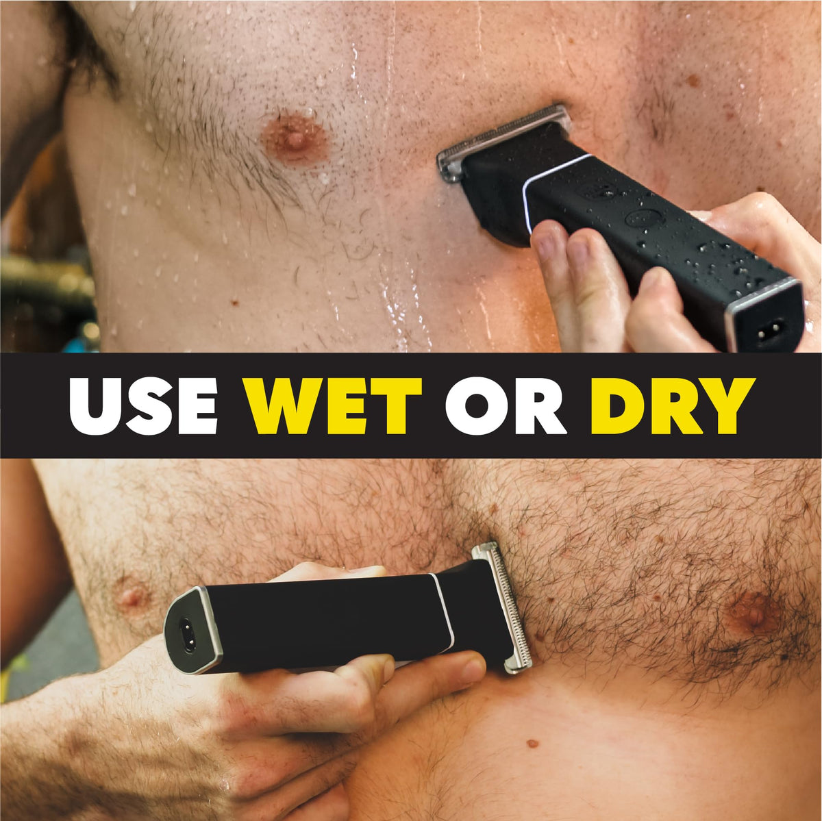 The Beard Club Manscape Body Hair Trimmer in a lifestyle setting