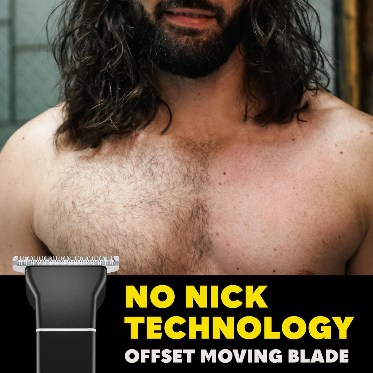 The Beard Club Manscape Body Hair Trimmer with LED charging display stand