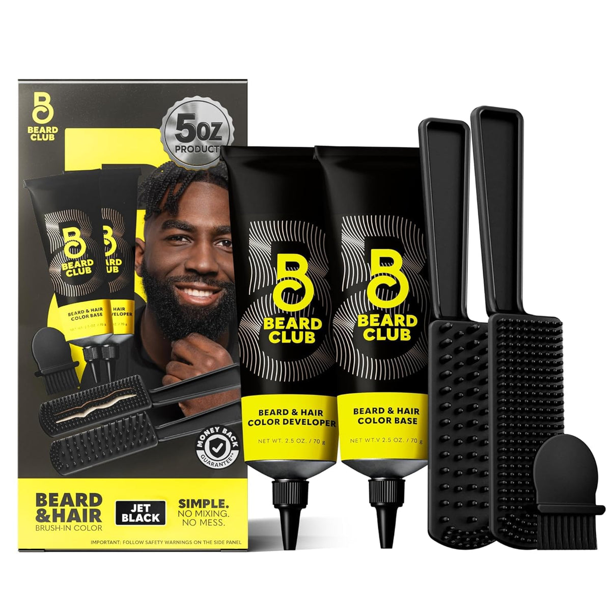The Beard Club Permanent Hair and Beard Dye Jet Black front view