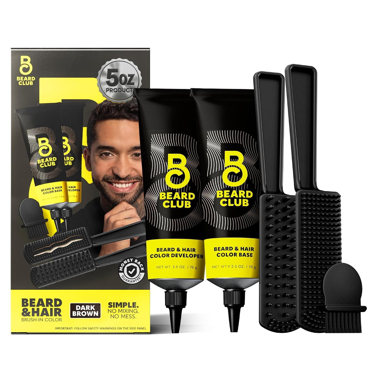 The Beard Club Permanent Hair and Beard Dye Kit packaging front view